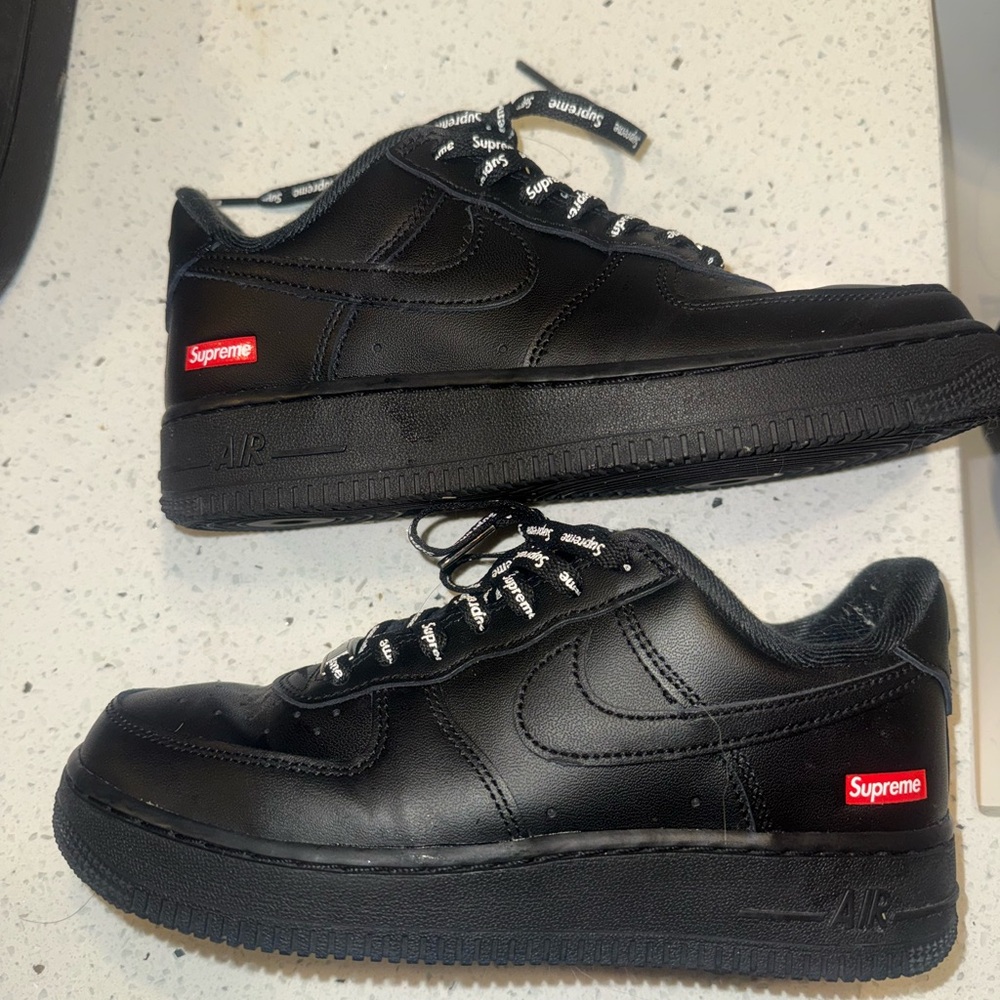 Supreme Black Leather Sneakers